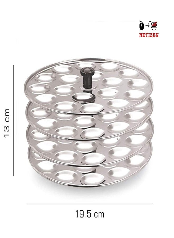 Netizen Stainless Steel Heavy Small/Mini Idli Stand/Idli Maker, Non-stick premium Idli Maker Makes soft round Mini Idlis at Home (4 Plate (72 Mini Idli)) - Image 2